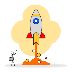 sketch rocket takeoff